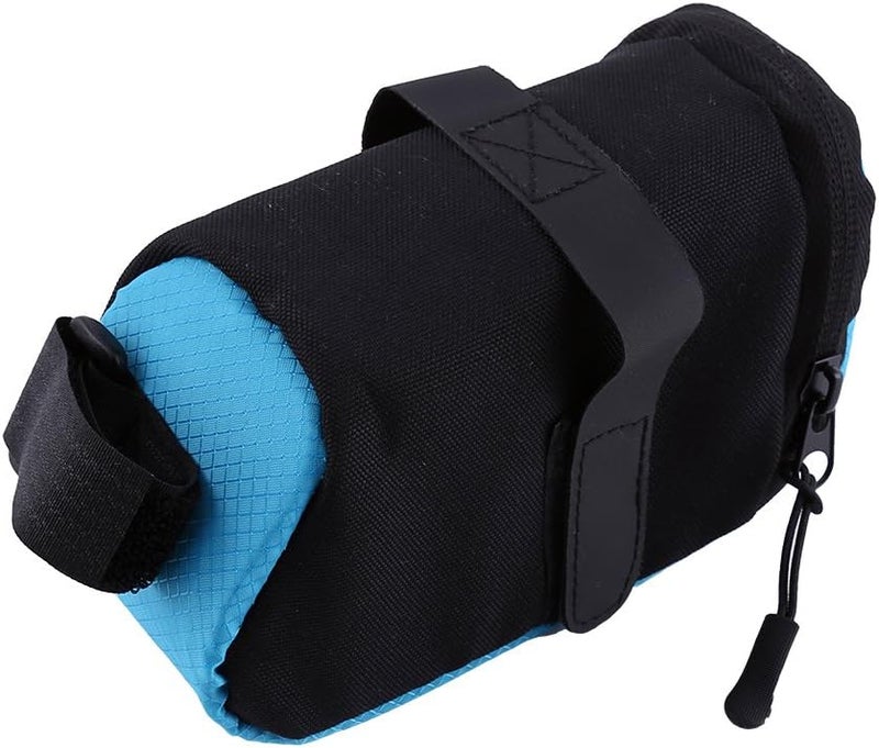woobles Bike Rear Bag, Super Light Bike Saddle Bag Cycling Storage Bag Under-seat Strap-On Pouch for Fun Riding(Blue) - Image 3